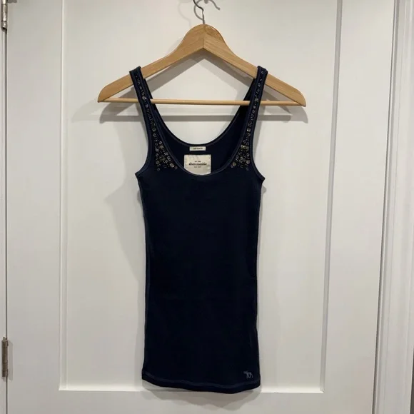 Abercrombie Kids Navy Embellished Tank Top - Picture 2 of 10